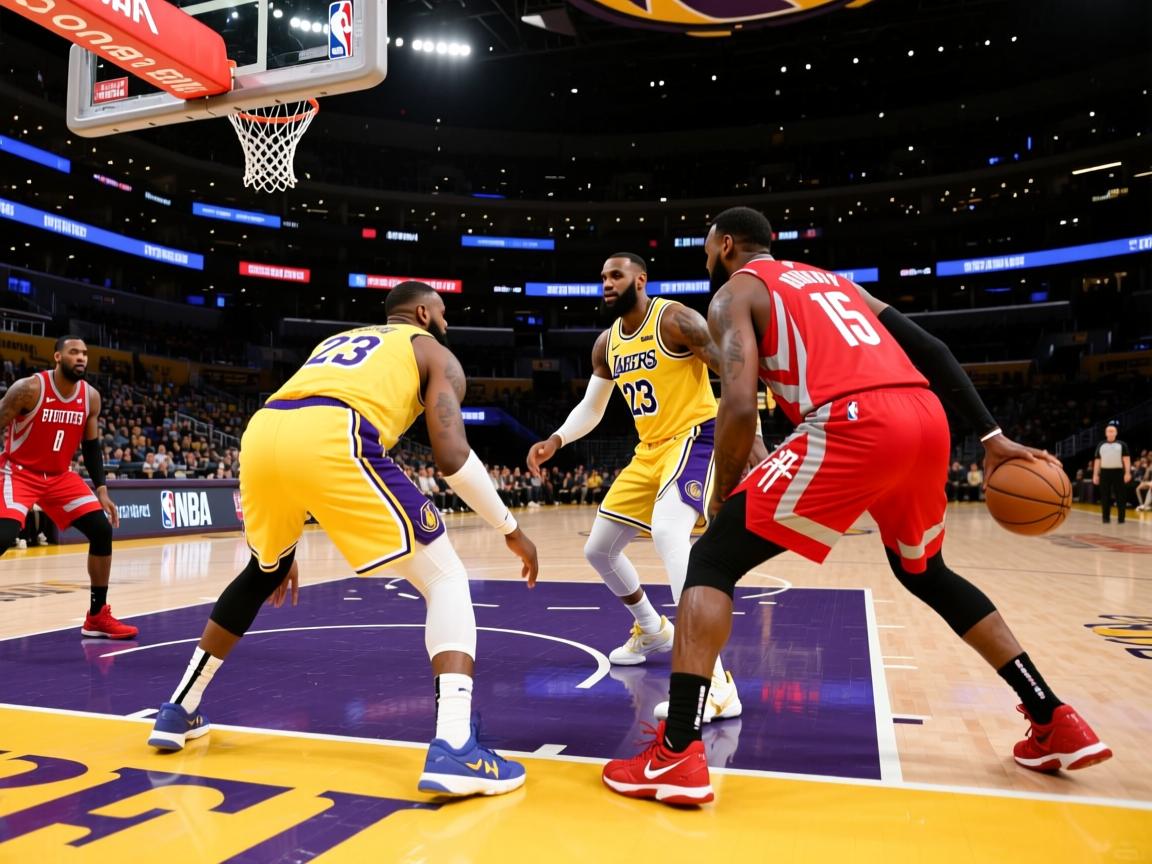 包含NBA-湖人VS火箭詹姆斯组织进攻的词条 第4张