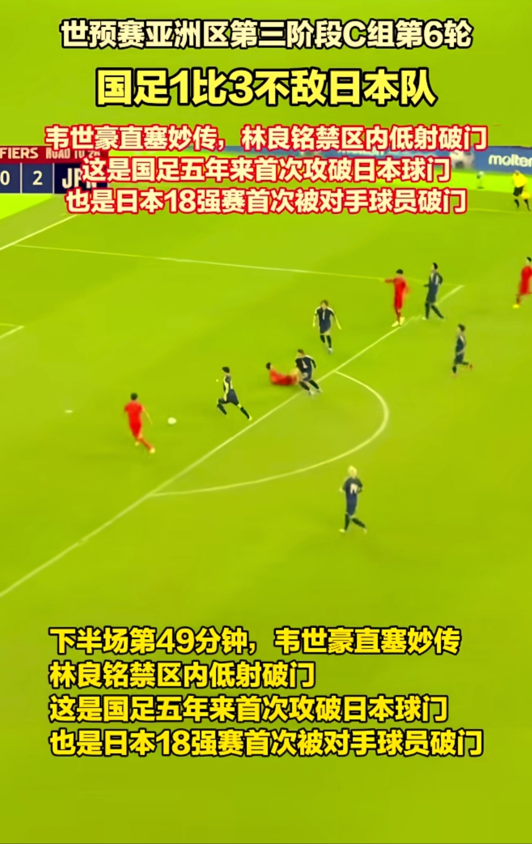 开云体育电脑版-尴尬！国足面对日本已27年不胜总战绩为6平11负